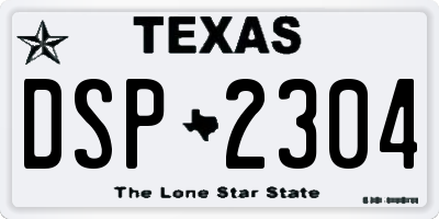 TX license plate DSP2304