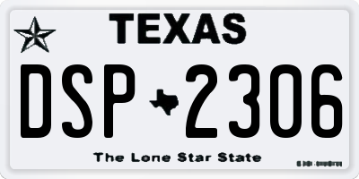 TX license plate DSP2306