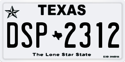 TX license plate DSP2312