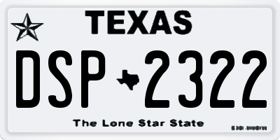 TX license plate DSP2322