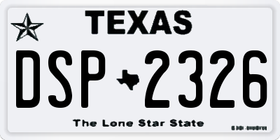 TX license plate DSP2326