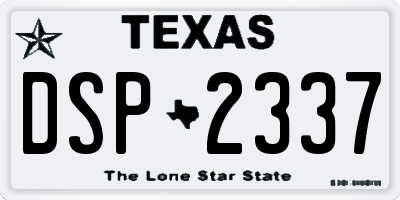 TX license plate DSP2337