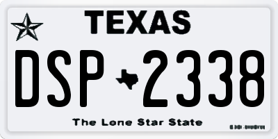 TX license plate DSP2338