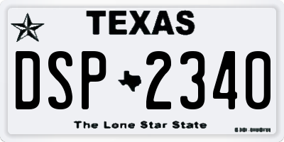 TX license plate DSP2340