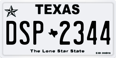 TX license plate DSP2344