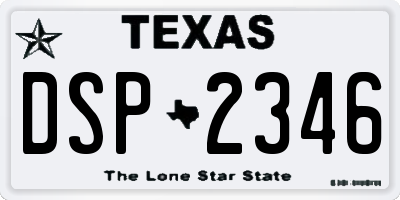 TX license plate DSP2346