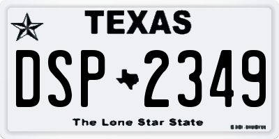 TX license plate DSP2349