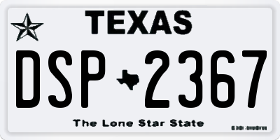 TX license plate DSP2367