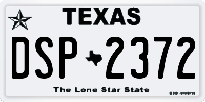 TX license plate DSP2372