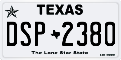 TX license plate DSP2380
