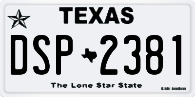 TX license plate DSP2381