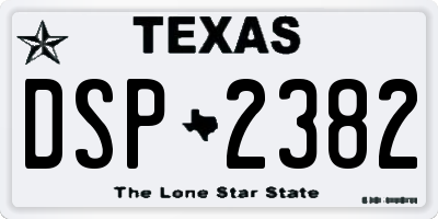 TX license plate DSP2382