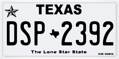 TX license plate DSP2392