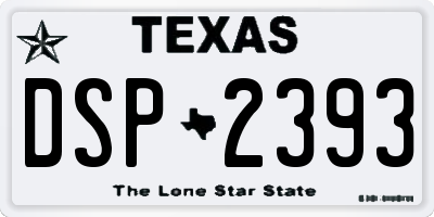 TX license plate DSP2393