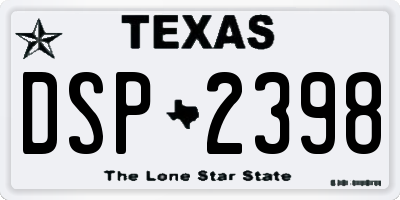TX license plate DSP2398