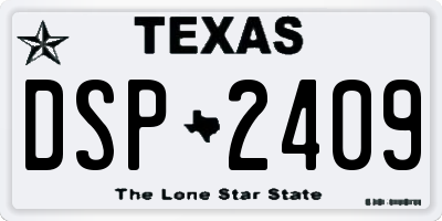 TX license plate DSP2409