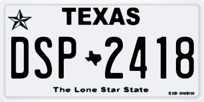 TX license plate DSP2418