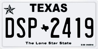 TX license plate DSP2419