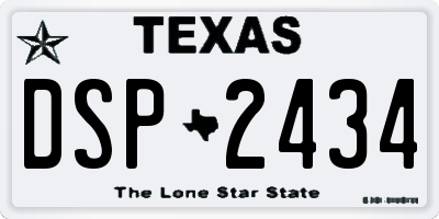 TX license plate DSP2434