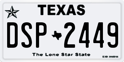 TX license plate DSP2449