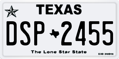 TX license plate DSP2455