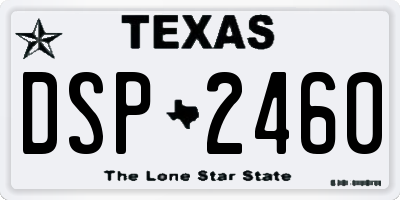 TX license plate DSP2460