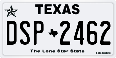 TX license plate DSP2462