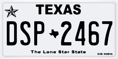 TX license plate DSP2467