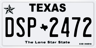 TX license plate DSP2472