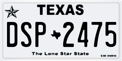 TX license plate DSP2475