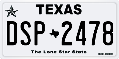 TX license plate DSP2478