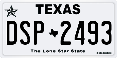 TX license plate DSP2493