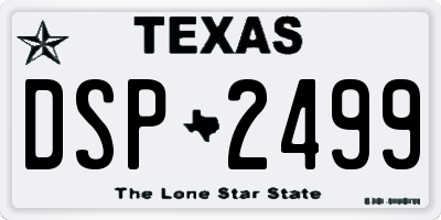 TX license plate DSP2499