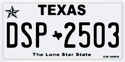 TX license plate DSP2503