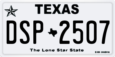 TX license plate DSP2507