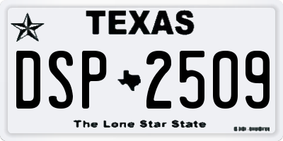 TX license plate DSP2509