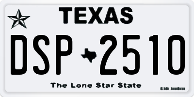 TX license plate DSP2510