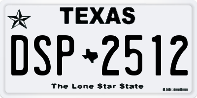 TX license plate DSP2512