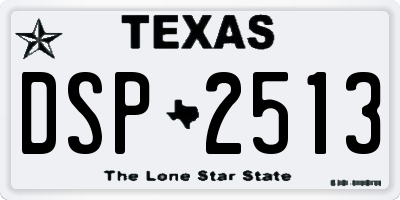 TX license plate DSP2513