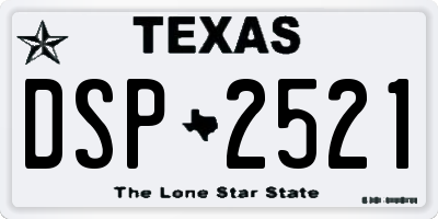 TX license plate DSP2521