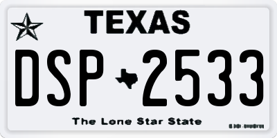 TX license plate DSP2533