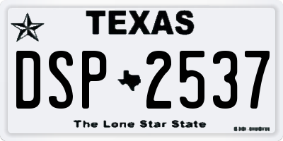 TX license plate DSP2537