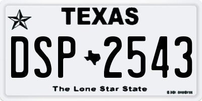 TX license plate DSP2543