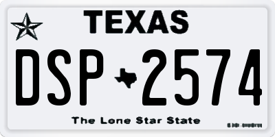 TX license plate DSP2574