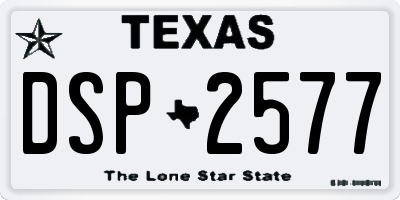 TX license plate DSP2577