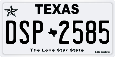TX license plate DSP2585