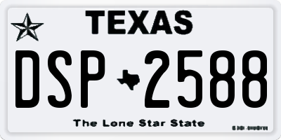 TX license plate DSP2588