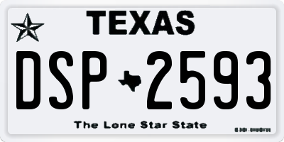 TX license plate DSP2593