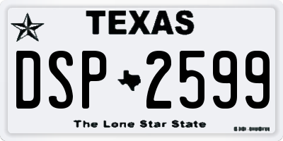 TX license plate DSP2599