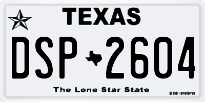 TX license plate DSP2604